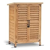 MCombo Gartenschrank Geräteschuppen Werkzeugschrank Outdoor-Schrank Gartenbox 0690, aus Holz Natur,...