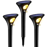 Ainostone Solarlampen mit Bewegungsmelder Warmweiß Solarleuchten 3 Stück 1500mAh Super Hell...