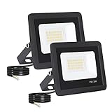 LED Strahler Außen 2 Stücke, Superhell Außenstrahler 20W 2000LM Strahler LED IP65 Wasserdichte...