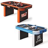 Sportime LED-Airhockey-Tisch 5,5 ft | LED Pucks und Pusher | Starkes Gebläse | Elektrozähler | In...