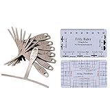 Ntcpefy Set mit Messwerkzeugen für Gitarre, Kettenregel, Radiuslehre mit 9 Untersaiten für die...