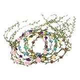 Healeved 8 Stück Teiliges Set Blumenkranz Stirnbänder für Frauen Bunte Haarschmuck Hochzeit Foto...