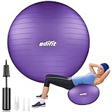 EDIFIT, Gymnastikball, 55, 65 und 75, Pezziball, Einschließlich Inflator, Pilates Ball, Sitzball,...