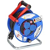 Brennenstuhl Garant IP44 Gewerbe-/Baustellen-Kabeltrommel (25m Kabel in schwarz, aus...