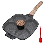 Bobikuke Spiegeleipfanne, Pancake Pfanne mit Deckel 4 Loch Augenpfanne Antihaft-Aluminium Pfanne...