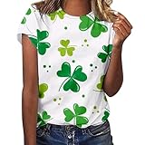 st Patricks Day, Festliche Komfort Print lockeres Rundhalstop, Kompressionsshirt Damen, Activewear...