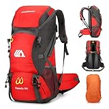 Mingfuxin Wanderrucksack 50L, Herren Damen Wasserdichter Trekkingrucksack Reiserucksack Outdoor...