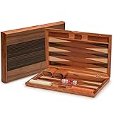 Yellow Mountain Imports Backgammon-Spiel-Set mit Holzeinlagen, Pasadena - 38,5 Zentimeter Spielbrett...