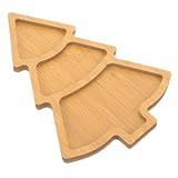 HIAKDOFT Weihnachtlicher Holz Servierteller Tannenbaumform Große Snackschale Nachhaltiges...