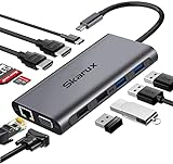 SKARUX USB C Hub, USB C Laptop Docking Station 11 in 1 Multiport Adapter, 4K USB C auf HDMI, VGA,...