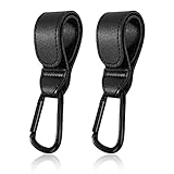 Kinderwagen Haken Leder Taschenhalter mit Karabiner Kinderwagen Zubehör für Wickeltaschen...