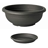 Euro3plast Olimpo Blumenschale mit Untersetzer in rund 20, 25, 30, 35, 40, 45, 50, 60 cm in...