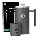 Coffee Gator French Press Kaffeemaschine 1 Liter plus Travel Jar Kanister, Doppelwandig Isoliert...