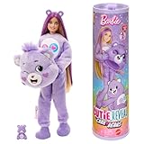 Barbie-Puppe mit Accessoires, Glücksbärchis-Reihe, Modepuppe mit plüschigem...