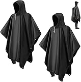 Regenponcho Wasserdicht Regenjacke 2 Stück für Herren Damen, Eva Leicht Regencape Regenschutz...
