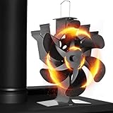 Kaminventilator, 6 Flügel-Ofenventilator Stromloser Leiser Betrieb, Wärmebetriebener Ventilator...