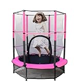 Kinder Trampolin Ø 140cm Indoor Kindertrampolin mit Sicherheitsnetz & gepolsterter...