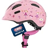 ABUS Kinderhelm Smiley 2.0 - Robuster Fahrradhelm für Mädchen und Jungs - Rosa mit...