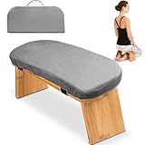 Hihealer Meditationsbank – Klappbare Ergonomische Bambus-Meditationsbank mit Bequemem Kissen, zum...
