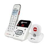 Geemarc Amplidect 295 SOS Pro - Verstärktes schnurloses Telefon und Notruf-Medaillon mit...