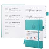 Deepton Passwort Buch, Passwortbuch mit Register A-Z, Password Book mit Adressbuch, Notizbuch mit...
