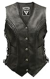 Skintan Damen echtes Lederweste Weste Kutte Leder Biker Rocker Motorrad Clubweste Bikerweste...