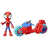 SPIDEY AND HIS AMAZING FRIENDS Marvel Spidey Figur mit Motorrad, Spielzeug für Jungs und Mädchen...