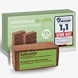 Humuserde I Kokoserde für Pflanzen 10 x 650g - 90L Kokoserde I Erde aus Kokosfasern I 100%...