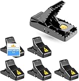 4X Rattenfalle & Mausefalle Schlagfalle - Extra leichte Bedienung & Einfacher Köder &...