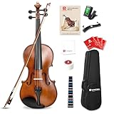 Vangoa 1/2 Violine Massivholz Geige Anfänger Set Violin Halbe Grösse für Kinder Einsteiger...