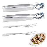 2 Stück Schneckenzange Buffet Zange Küchenzange Edelstahl Servierzange+ 2 Stück Schnecken aus...