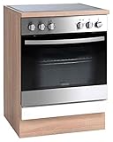 Möbel Jack Herdumbauschrank - Eiche Sonoma Dekor - Weiß - B 60 x H 85 x T 60 cm - Einbauschrank...