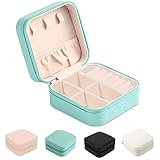 JARAGAR Kleine Schmuckschatulle, Tragbare Reise Schmuckschatulle Organizer Leder Mini Reise...
