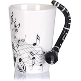 Kompassswc Lusitig Kaffeetasse mit motiv henkel Keramiktasse Musik Teebecher Musiktasse Teetasse...