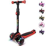 Yoleo Kinder Roller ab 3 Jahre, Kinderscooter mit LED Leuchtenden Räder, Dreiradscooter 4...