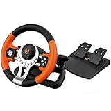 KROM K-Driver – Gaming-Lenkrad mit Pedalen und Vibration, kompatibel mit PC, PS3, PS4 und Xbox...