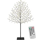 Monzana® Kirschblütenbaum 180 cm 200 LED Warmweiß Außen Innen Timer Künstlich Groß Deko...