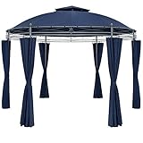 Casaria® Pavillon Toscana Ø350cm Metall Wasserabweisend UV-Schutz 50+ Stabil Gartenzelt...