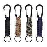 Paracord Schlüsselanhänger, Schlüsselkette mit Karabiner Paracord Anhänger, 4 Stück Paracord...