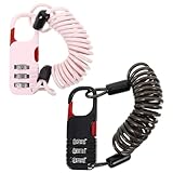 ERINGOGO 2 Stück Pack Motorradkabelschloss mit Zurücksetzbarem 3 Stelligem Zahlenschloss...