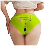 Briskorry Damen Nahtloser Slip Atmungsaktiv Unterwäsche Elastisch String Funny Druck Dessous Frauen...