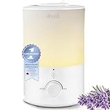 LEVOIT Top-Fill Luftbefeuchter 3L mit Nachtlicht, 360°Drehbare Düse, Spülmaschinenfest...