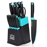 FIVE COWS Messerblock Set, mit 14-teilige, Küchenmesser Set, mit Selbstschärfender Messerblock,...