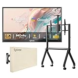 SYLVOX Outdoor TV mit Ständer rollbar, 43 Zoll Smart TV wasserdichte Outdoor Fernseher, 4K...