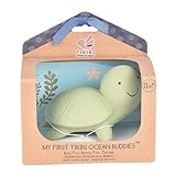 Tikiri 8597510 - Naturkautschuk Rassel in Geschenkbox, Schildkröte, Badewannenspielzeug, für Babys...