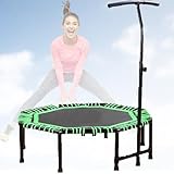 48-Zoll-Fitness-Trampolin, Indoor-Heimübungstrampolin, Sicheres Faltdesign, Geräuschlose Weiche...