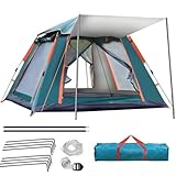 Gziztx Camping Zelt 4-6 Personen 240x240x154 cm Pop Up Zelt für Familien im Freien, wasserdichte...