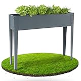 Arebos Hochbeet 101,5 x 26 x 80 cm | Frühbeet Kräuterbeet Pflanzenbeet Blumenkasten Garten...