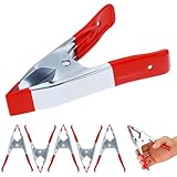 QWORK® 6er Set 140mm Metall Klemmzwingen, 45 mm Spannweite, Große Federzwingen im Schwarz