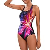 Veranobreeze Damen-Badeanzug mit athletischem Druck, Trainingsbadebekleidung,...